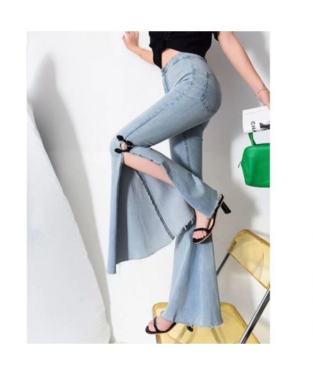 Women Jeans 2023 Spring New Fashion Casual Solid Vintage Full Length Flare Pants Skinny Women Clothing $45.12 - Jeans