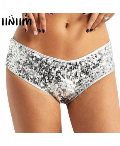 Women Lingerie Sexy Low Waist Bikini Briefs Micro String Slip Underwear Glitter Sequins Booty Shorts Festival Party Rave $22....