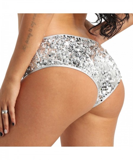 Women Lingerie Sexy Low Waist Bikini Briefs Micro String Slip Underwear Glitter Sequins Booty Shorts Festival Party Rave $22....