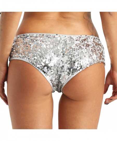 Women Lingerie Sexy Low Waist Bikini Briefs Micro String Slip Underwear Glitter Sequins Booty Shorts Festival Party Rave $22....