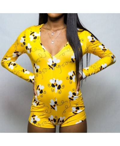 Sexy Women Bodysuit Long Sleeve Home Wear Tracksuit Playsuit Pajama Bodycon Stretch Leotard Bodysuit Button Romper Sleepwear ...