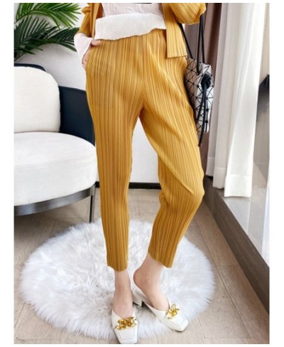 Pleated Harem Pants For Women Pockets High Elastic Waist Solid Color Trousers 2023 New Spring Female Fashion 2N513 $51.65 - B...