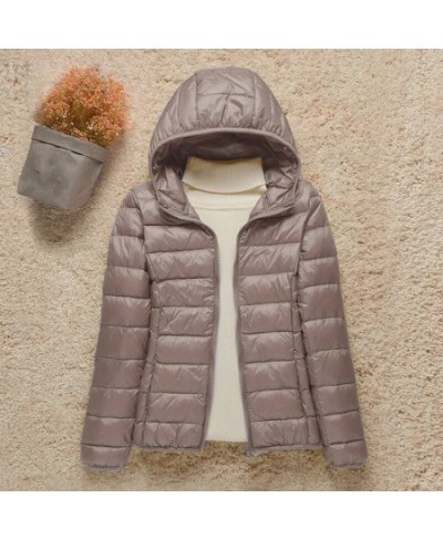 Women White Duck Down Jackets 2022 New Portable Hooded Down Coat Ultralight Winter Coat for Women Warm Windproof Down Parkas ...