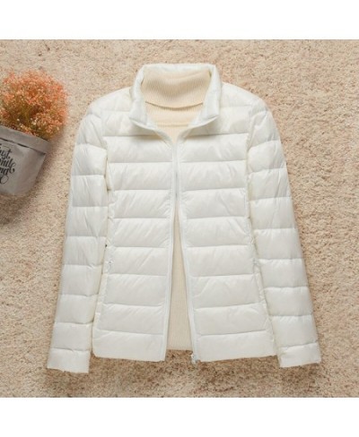 Women White Duck Down Jackets 2022 New Portable Hooded Down Coat Ultralight Winter Coat for Women Warm Windproof Down Parkas ...