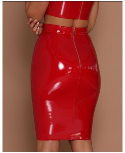 casual PU Leather High Waist Zipper Decor Pencil Mini Skinny Skirt Female clothing y2k pants women's bottom new fashion $29.5...