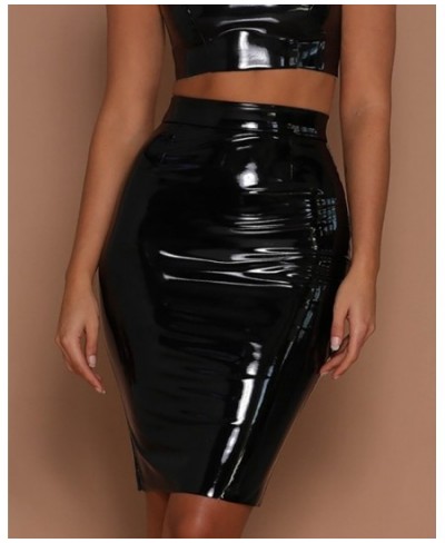 casual PU Leather High Waist Zipper Decor Pencil Mini Skinny Skirt Female clothing y2k pants women's bottom new fashion $29.5...