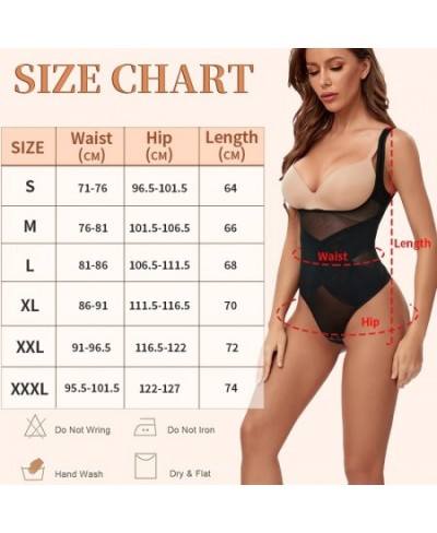 Mesh Thongs Bodysuit Shapewear Women Seamless Full Body Shaper Waist Slim Tummy Control Underwear Flat Belly Underbust Corset...