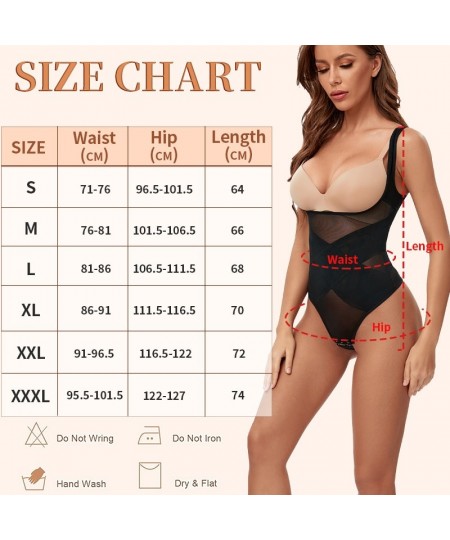 Mesh Thongs Bodysuit Shapewear Women Seamless Full Body Shaper Waist Slim Tummy Control Underwear Flat Belly Underbust Corset...