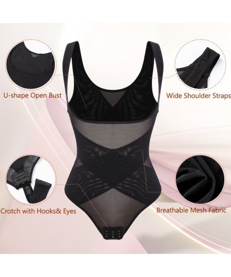 Mesh Thongs Bodysuit Shapewear Women Seamless Full Body Shaper Waist Slim Tummy Control Underwear Flat Belly Underbust Corset...