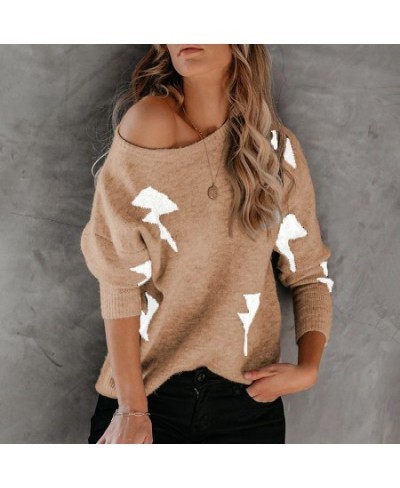 2023 Spring New Knitwear Women's Printed Round Neck Sweater Women $43.73 - Tops & Tees