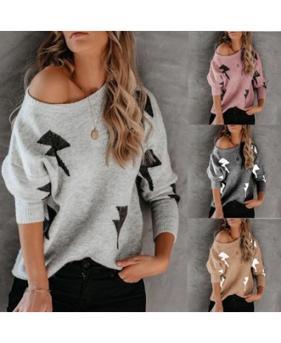 2023 Spring New Knitwear Women's Printed Round Neck Sweater Women $43.73 - Tops & Tees