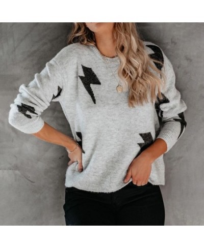 2023 Spring New Knitwear Women's Printed Round Neck Sweater Women $43.73 - Tops & Tees