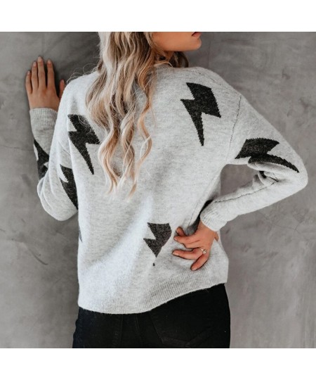 2023 Spring New Knitwear Women's Printed Round Neck Sweater Women $43.73 - Tops & Tees