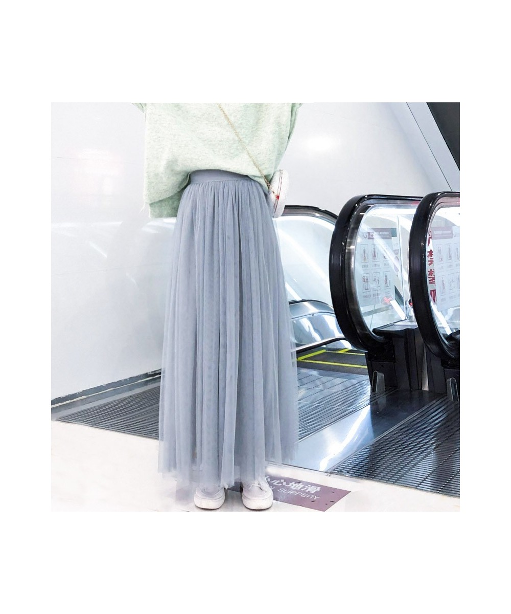 Pleated Skirt for Women Spring and Summer Net Gauze Mid-length Skirts High Waist Slimming All-match A-line Fluffy Gauze $29.9...