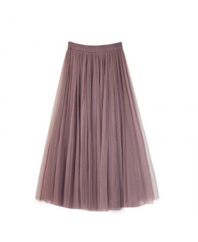 Pleated Skirt for Women Spring and Summer Net Gauze Mid-length Skirts High Waist Slimming All-match A-line Fluffy Gauze $29.9...