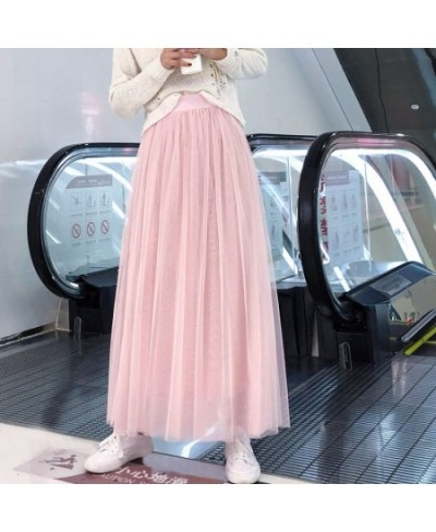 Pleated Skirt for Women Spring and Summer Net Gauze Mid-length Skirts High Waist Slimming All-match A-line Fluffy Gauze $29.9...