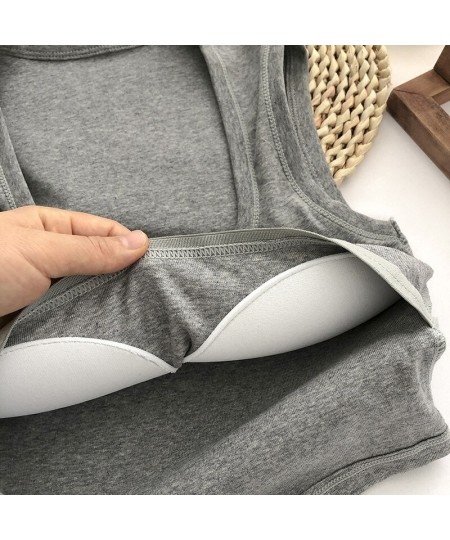 New Women Sexy Low-Collar Sleeveless Square Neck Camisole Tank Tops Solid Tank Top Female Summer with Pad Slim BottomingTops ...