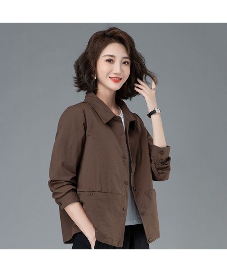 Spring Autumn Short Women Jacket 2023 New Korean Thin Middle-aged mother Women Windbreaker Overcoat Female Coats Outerwea $40...