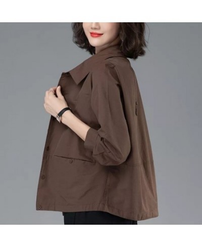 Spring Autumn Short Women Jacket 2023 New Korean Thin Middle-aged mother Women Windbreaker Overcoat Female Coats Outerwea $40...