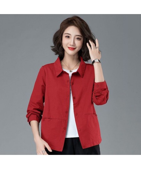 Spring Autumn Short Women Jacket 2023 New Korean Thin Middle-aged mother Women Windbreaker Overcoat Female Coats Outerwea $40...