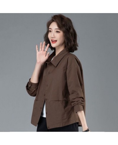 Spring Autumn Short Women Jacket 2023 New Korean Thin Middle-aged mother Women Windbreaker Overcoat Female Coats Outerwea $40...