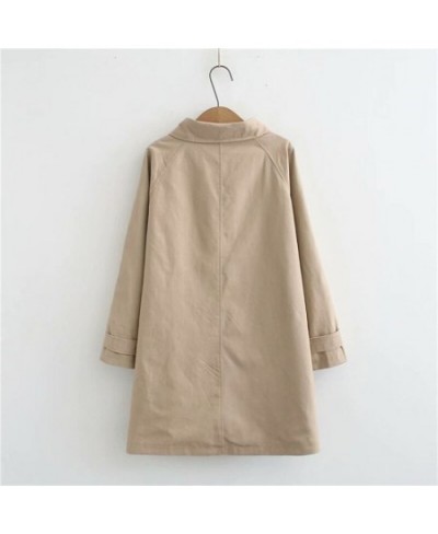 2022 4XL Women's Trench Coat Loose Outerwear Hide Button Windbreaker Female Casual Tops Solid Color Cotton Trench 3259 $76.32...