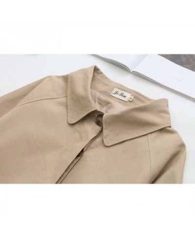 2022 4XL Women's Trench Coat Loose Outerwear Hide Button Windbreaker Female Casual Tops Solid Color Cotton Trench 3259 $76.32...