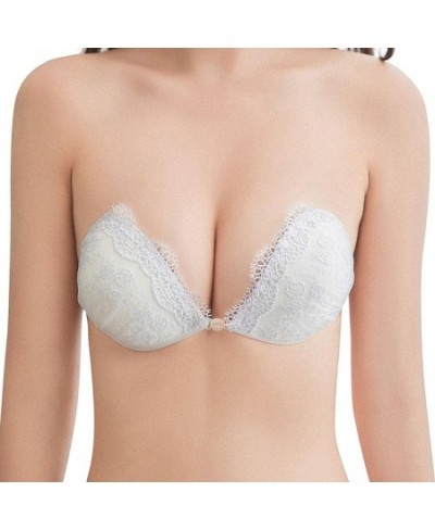 Wedding Bikini White Lace Embroidered Invisible Bra Silicone Sexy Gathered Chest Patch Breathable Underwear Strapless Bra $28...