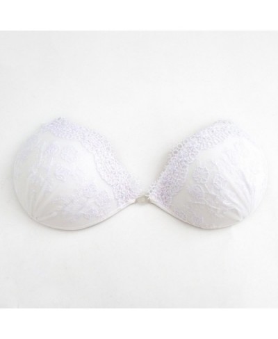 Wedding Bikini White Lace Embroidered Invisible Bra Silicone Sexy Gathered Chest Patch Breathable Underwear Strapless Bra $28...