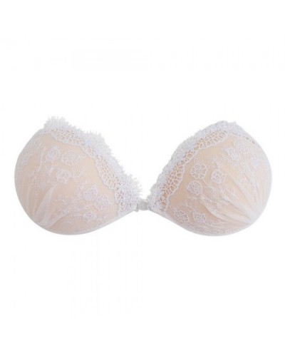 Wedding Bikini White Lace Embroidered Invisible Bra Silicone Sexy Gathered Chest Patch Breathable Underwear Strapless Bra $28...