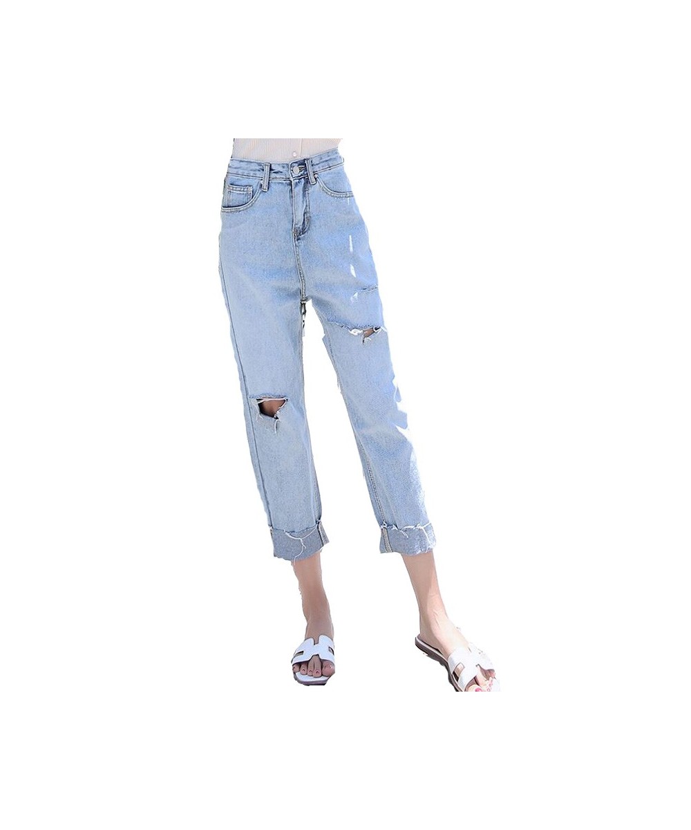 Ripped jeans woman boyfriend loose hole jeans for women vintage autumn denim harem pants female trousers jeans femme clothes ...