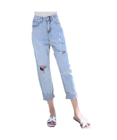 Ripped jeans woman boyfriend loose hole jeans for women vintage autumn denim harem pants female trousers jeans femme clothes ...