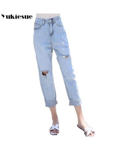 Ripped jeans woman boyfriend loose hole jeans for women vintage autumn denim harem pants female trousers jeans femme clothes ...