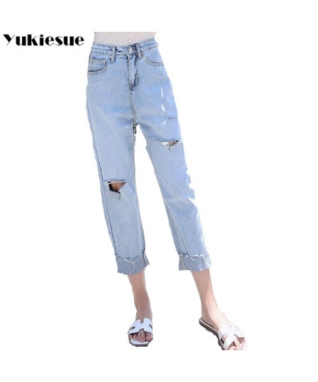 Ripped jeans woman boyfriend loose hole jeans for women vintage autumn denim harem pants female trousers jeans femme clothes ...