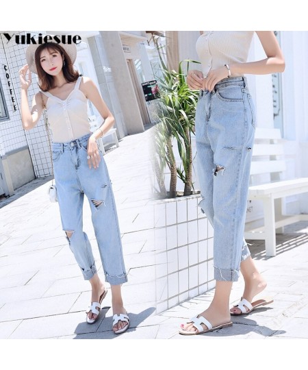 Ripped jeans woman boyfriend loose hole jeans for women vintage autumn denim harem pants female trousers jeans femme clothes ...