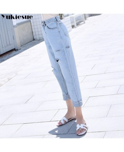 Ripped jeans woman boyfriend loose hole jeans for women vintage autumn denim harem pants female trousers jeans femme clothes ...