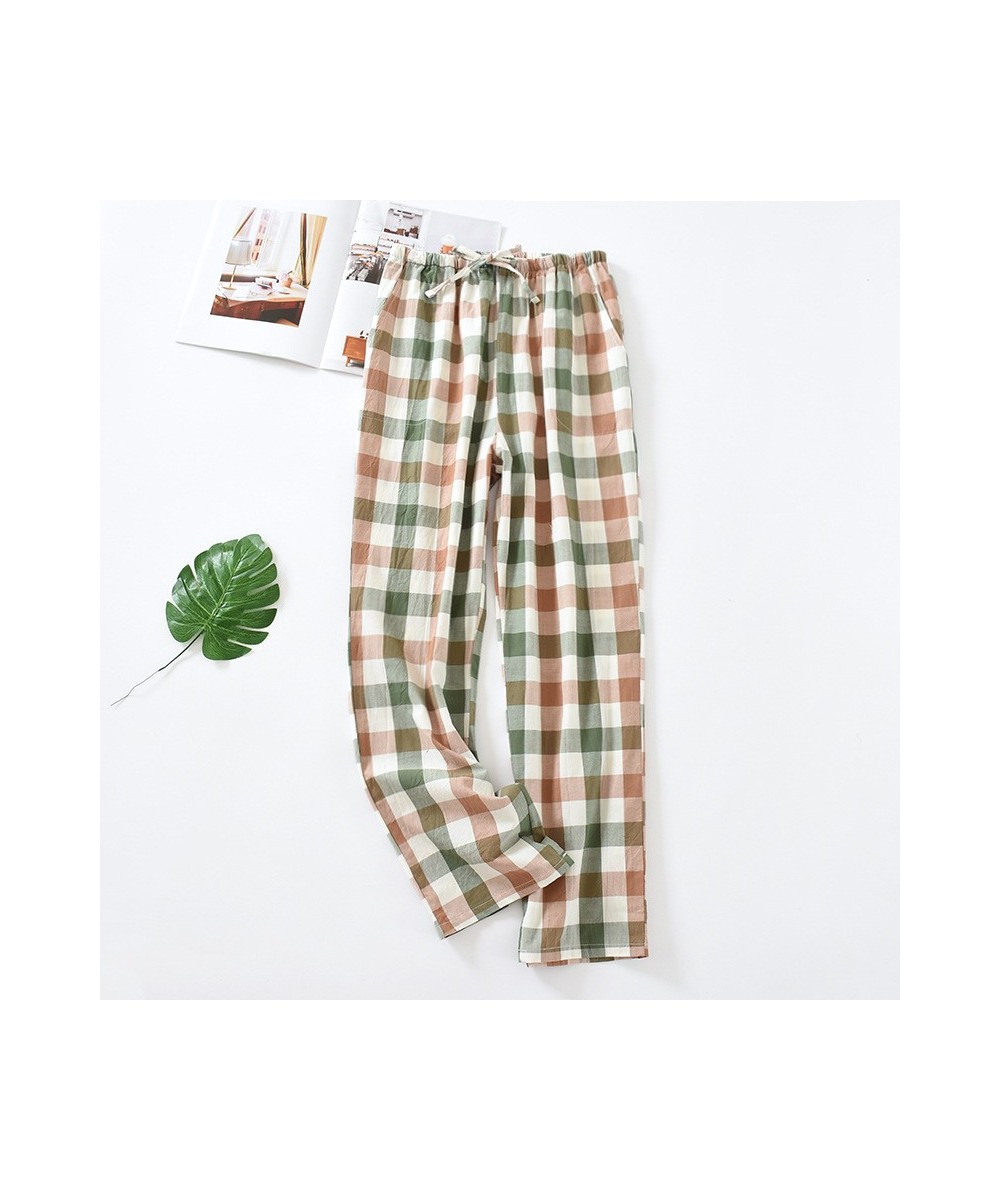 Pajamas Women's Cotton Plaid Universal for Seasons Thin Section with Side Pockets Can Be Worn Outside Home Pants Casual $54.0...