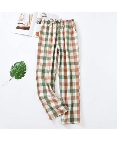 Pajamas Women's Cotton Plaid Universal for Seasons Thin Section with Side Pockets Can Be Worn Outside Home Pants Casual $54.0...