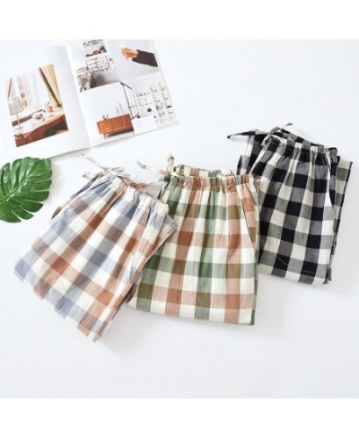 Pajamas Women's Cotton Plaid Universal for Seasons Thin Section with Side Pockets Can Be Worn Outside Home Pants Casual $54.0...