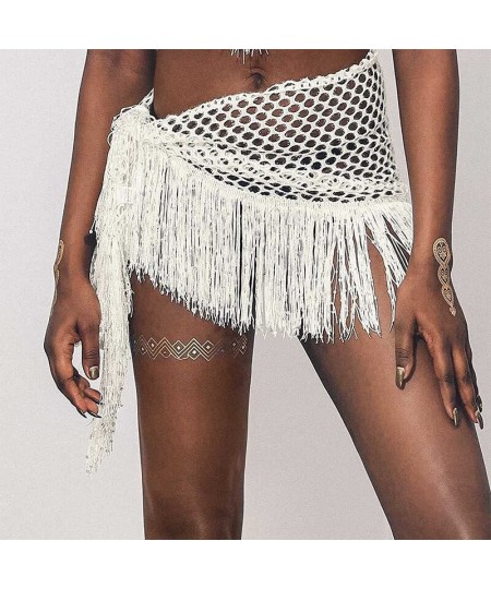 Women Belly Dance Hip Skirt Sequins Tassel Hip Wrap Scarf Beach Party Stage Show Costume Holiday Beach Wear $23.19 - Swimsuit