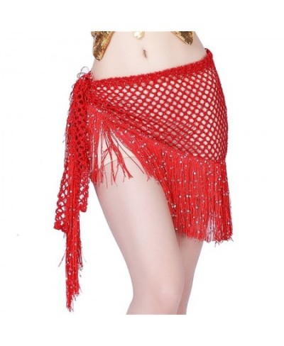 Women Belly Dance Hip Skirt Sequins Tassel Hip Wrap Scarf Beach Party Stage Show Costume Holiday Beach Wear $23.19 - Swimsuit