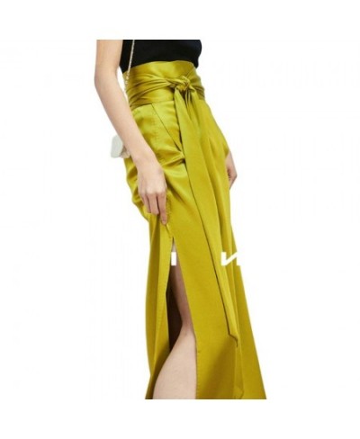 2023 New Women Fashion Summer Skirts Triacetate Double-sided Full-arch One-piece Binding Beautiful Long Satin Skirts High Wai...