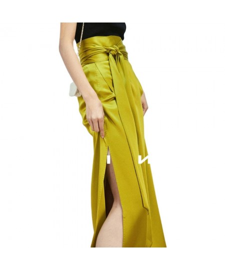 2023 New Women Fashion Summer Skirts Triacetate Double-sided Full-arch One-piece Binding Beautiful Long Satin Skirts High Wai...