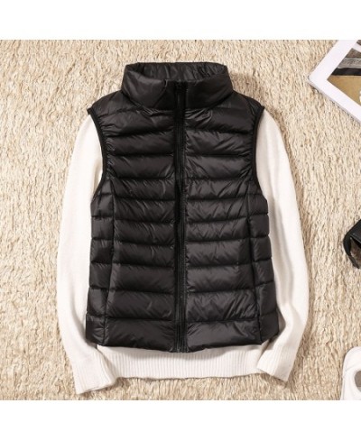 New Causal Women White Duck Down Vest Ultra Light Vest Jacket Winter Weightless Sleeveless Coat Winter Warm Waistcoat $33.87 ...