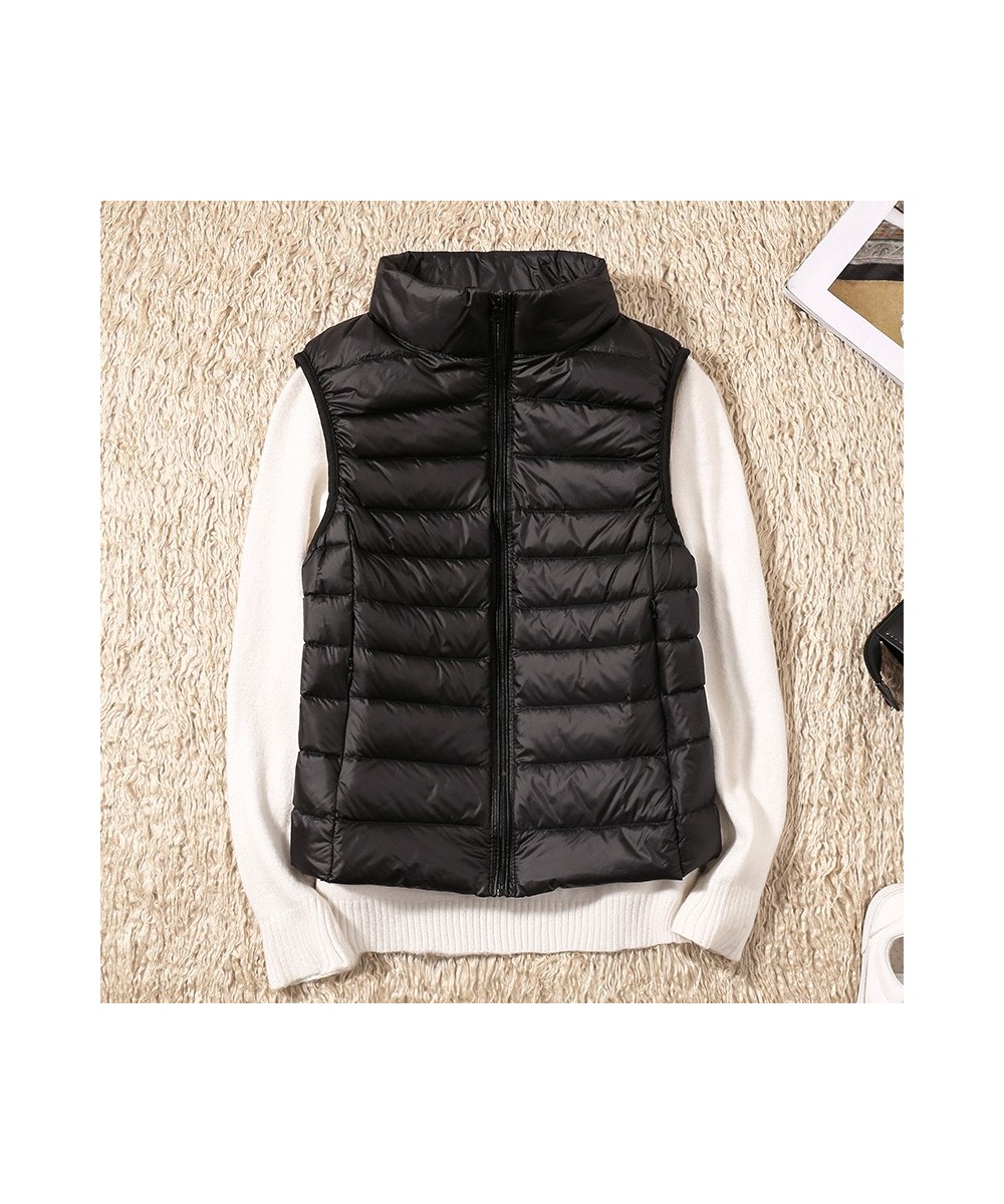 New Causal Women White Duck Down Vest Ultra Light Vest Jacket Winter Weightless Sleeveless Coat Winter Warm Waistcoat $33.87 ...