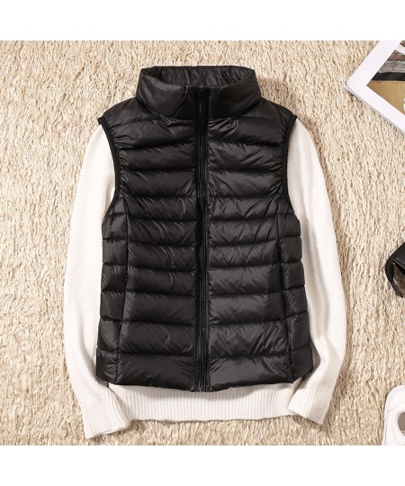 New Causal Women White Duck Down Vest Ultra Light Vest Jacket Winter Weightless Sleeveless Coat Winter Warm Waistcoat $33.87 ...