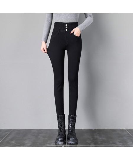 2023 Spring New Women's Stretch Jeans Fashion Slim High Waist Breasted Skinny Pencil Denim Trousers Streetwear $40.95 - Bottoms