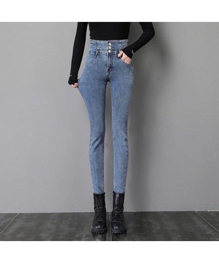 2023 Spring New Women's Stretch Jeans Fashion Slim High Waist Breasted Skinny Pencil Denim Trousers Streetwear $40.95 - Bottoms