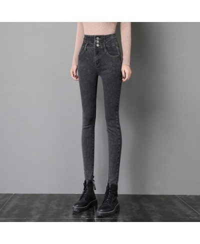 2023 Spring New Women's Stretch Jeans Fashion Slim High Waist Breasted Skinny Pencil Denim Trousers Streetwear $40.95 - Bottoms