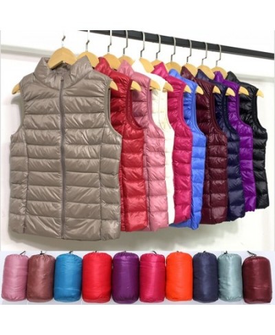 New Causal Women White Duck Down Vest Ultra Light Vest Jacket Winter Weightless Sleeveless Coat Winter Warm Waistcoat $33.87 ...